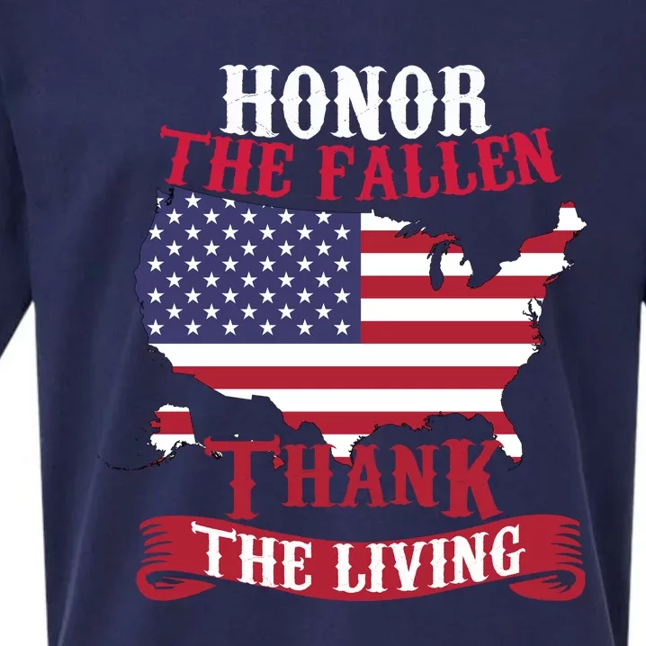 Honor The Fallen Thank The Living Proudly Support Our Troops Gift Sueded Cloud Jersey T-Shirt