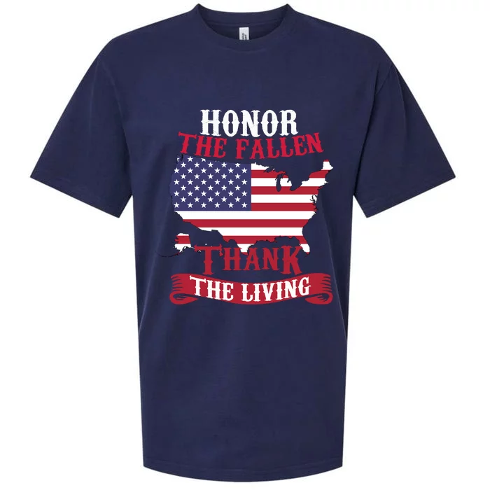 Honor The Fallen Thank The Living Proudly Support Our Troops Gift Sueded Cloud Jersey T-Shirt