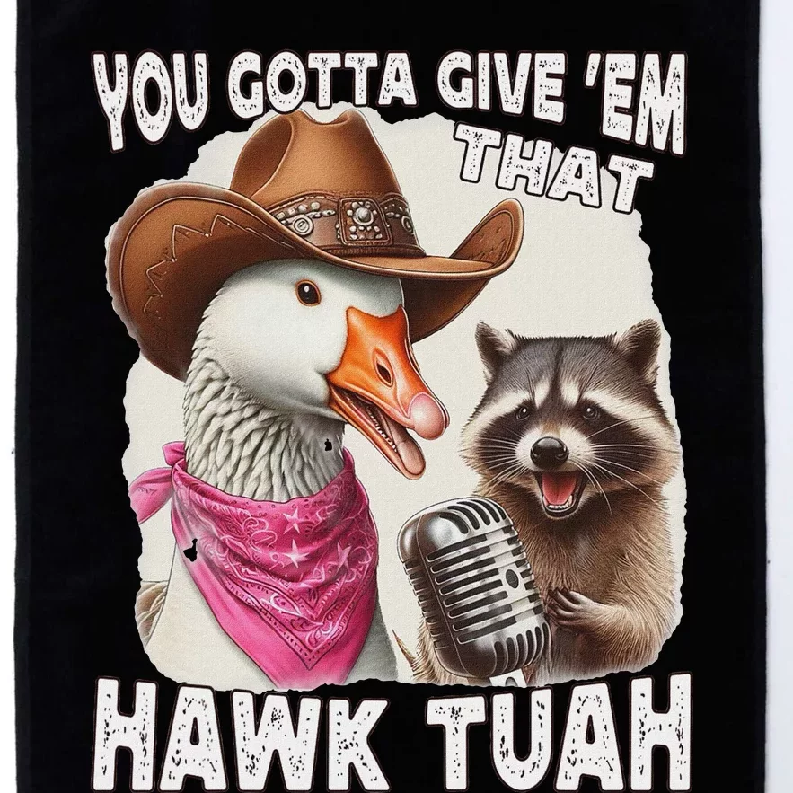 Hawk Tuah Funny Viral Humor Meme Video Girl 24 Goose Tua Platinum Collection Golf Towel