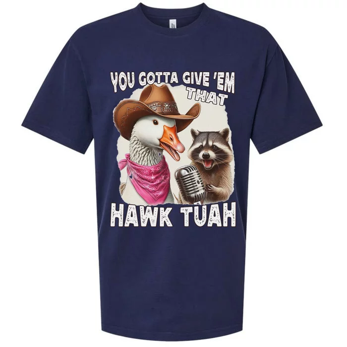 Hawk Tuah Funny Viral Humor Meme Video Girl 24 Goose Tua Sueded Cloud Jersey T-Shirt