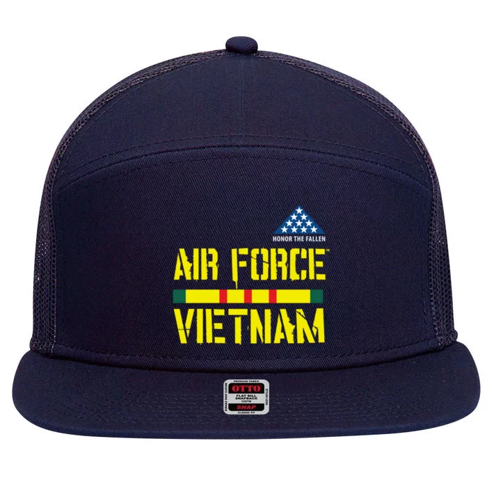 Honor The Fallen Air Force Vietnam Funny Gift 7 Panel Mesh Trucker Snapback Hat