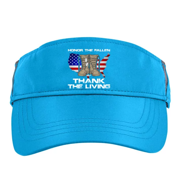 Honor The Fallen Thank The Living Military Veteran Gift Adult Drive Performance Visor