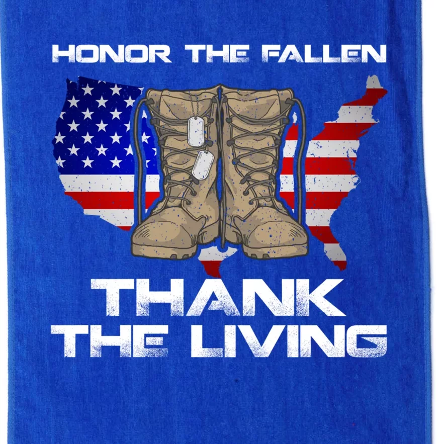 Honor The Fallen Thank The Living Military Veteran Gift Platinum Collection Golf Towel