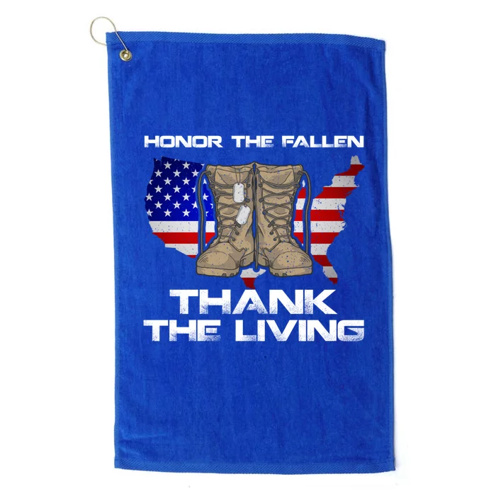 Honor The Fallen Thank The Living Military Veteran Gift Platinum Collection Golf Towel