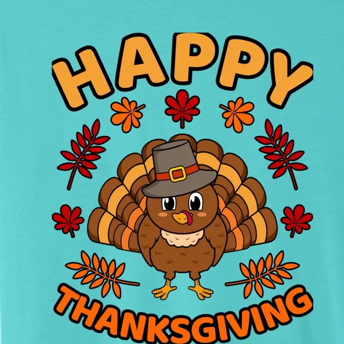 Happy Thanksgiving Funny Turkey Family Graphic ChromaSoft Performance T-Shirt