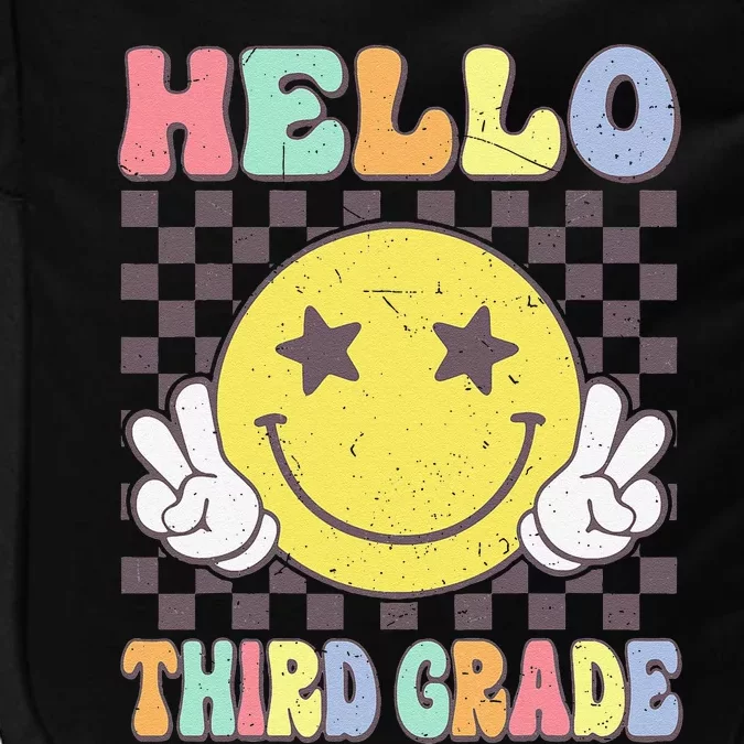 Hello Third Grade Hippie Smile Face 3rd Grade Back To School Gift Impact Tech Backpack