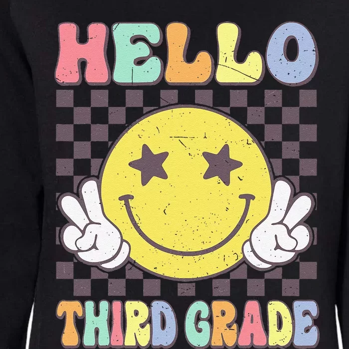 Hello Third Grade Hippie Smile Face 3rd Grade Back To School Gift Womens California Wash Sweatshirt