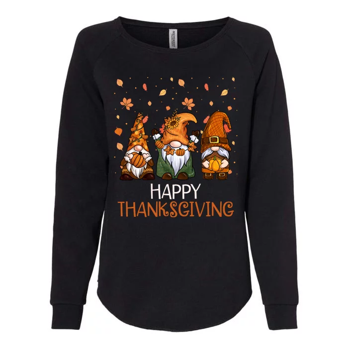 Happy Thanksgiving Gnome Squad Womens California Wash Sweatshirt