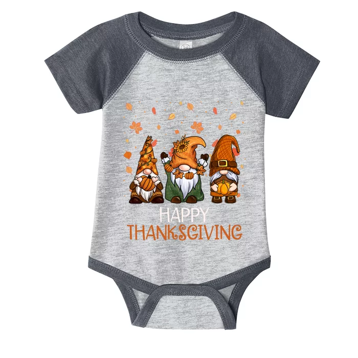 Happy Thanksgiving Gnome Squad Infant Baby Jersey Bodysuit