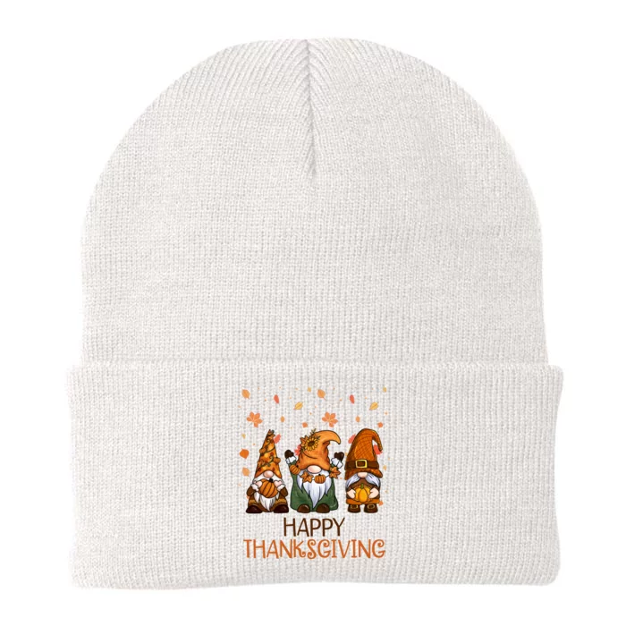 Happy Thanksgiving Gnome Squad Knit Cap Winter Beanie