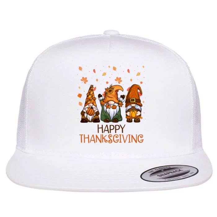 Happy Thanksgiving Gnome Squad Flat Bill Trucker Hat