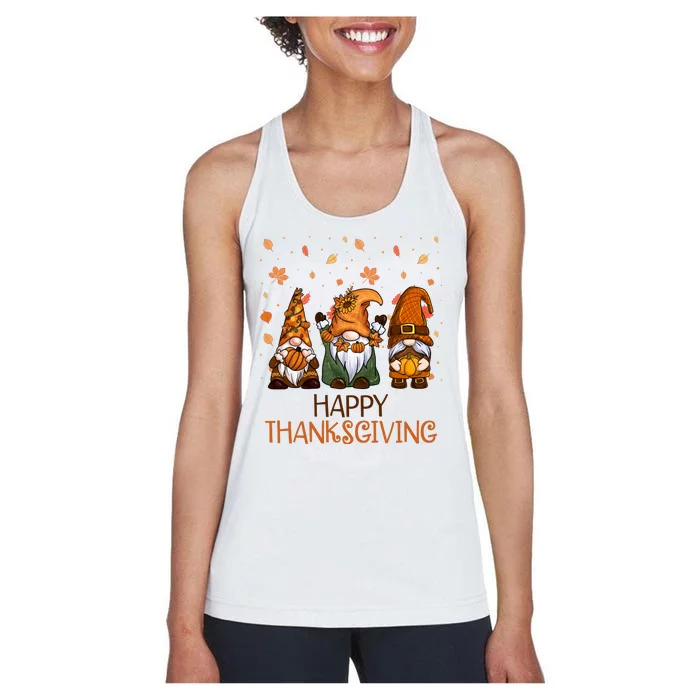 Happy Thanksgiving Gnome Squad Women's Racerback Tank