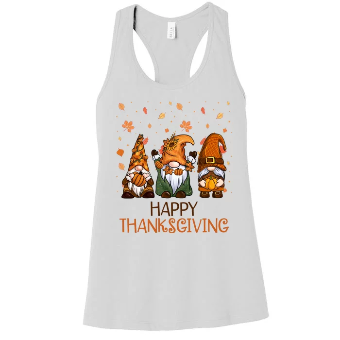 Happy Thanksgiving Gnome Squad Women's Racerback Tank