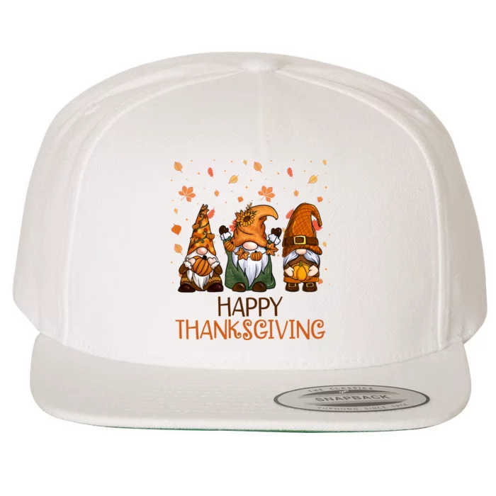 Happy Thanksgiving Gnome Squad Wool Snapback Cap