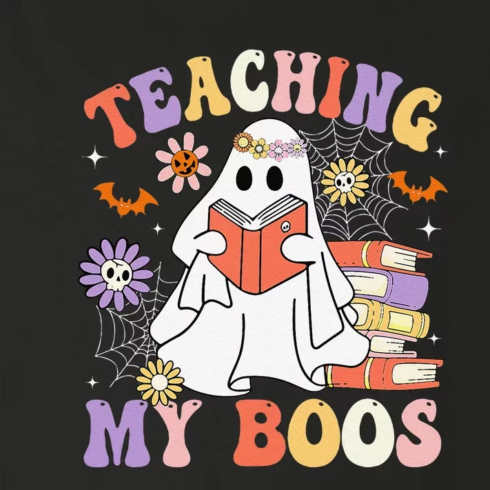 Halloween Teacher Ghost Books Reading Book Teaching My Boos Toddler Long Sleeve Shirt