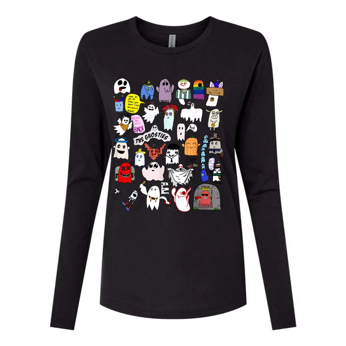 Halloween The Ghosties 2024 Womens Cotton Relaxed Long Sleeve T-Shirt