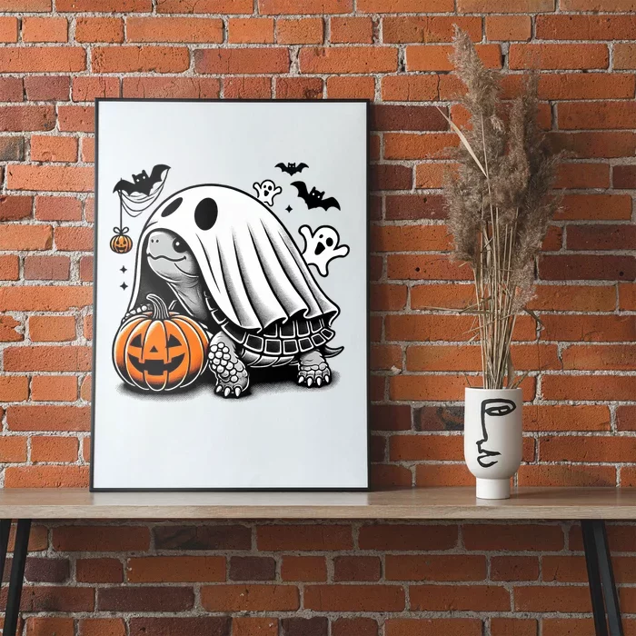 Halloween Turtle Ghost Pumpkin Costume Terrapin Tortoise Poster