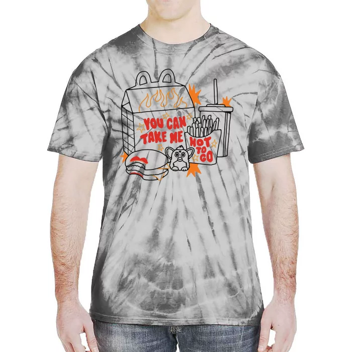 Hot To Go Cheese Burger Lipstick Tie-Dye T-Shirt