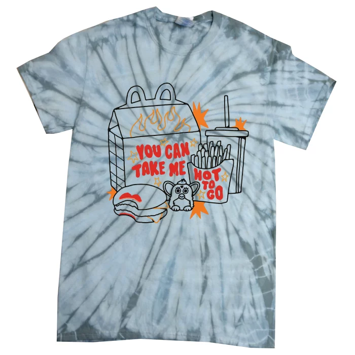 Hot To Go Cheese Burger Lipstick Tie-Dye T-Shirt