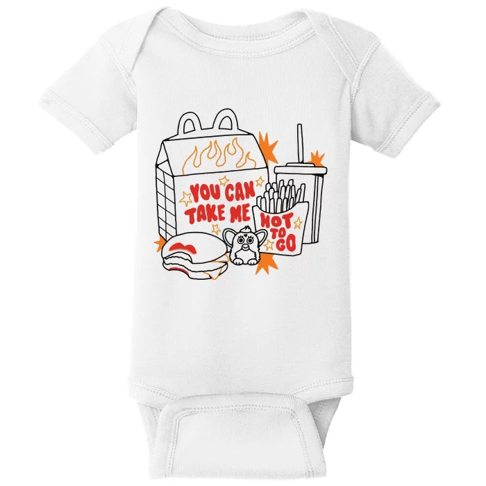 Hot To Go Cheese Burger Lipstick Baby Bodysuit