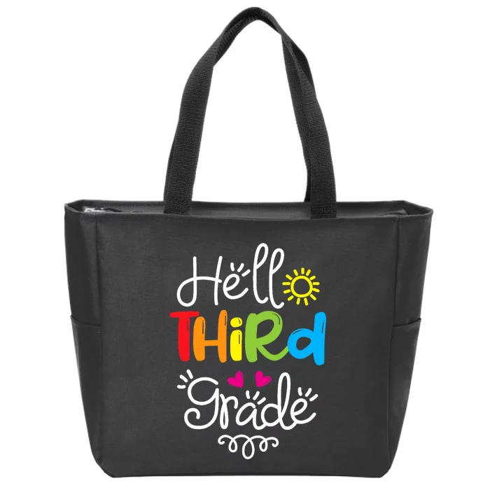 Hello Third Grade Fun 3rd Grade Back to School Gift Zip Tote Bag