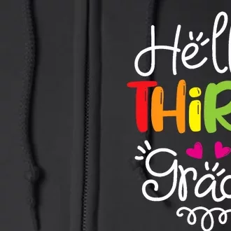 Hello Third Grade Fun 3rd Grade Back to School Gift Full Zip Hoodie