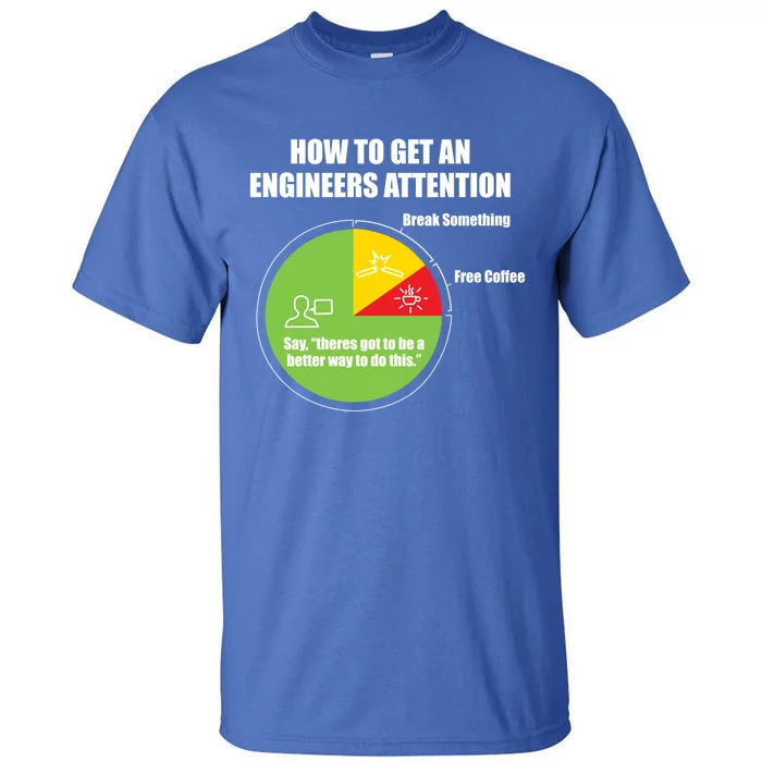 How To Get An Engineers Attention: Engineering Funny Gift Tall T-Shirt