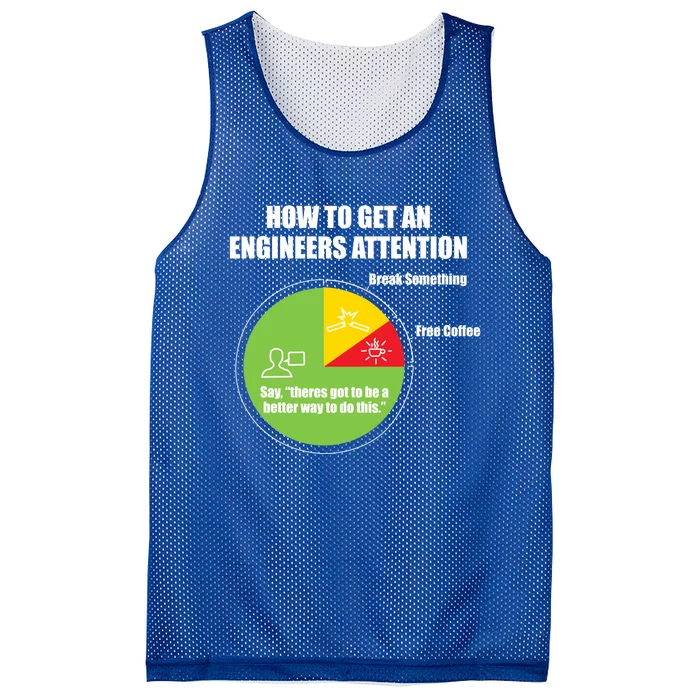 How To Get An Engineers Attention: Engineering Funny Gift Mesh Reversible Basketball Jersey Tank