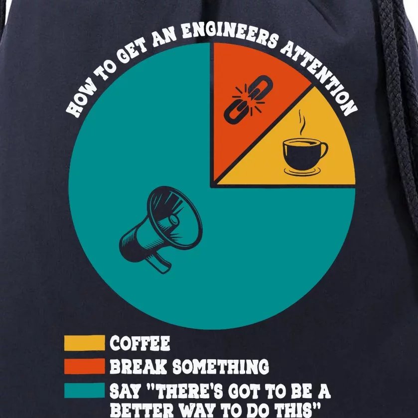 How To Get An Engineers Attention Funny Engineering Drawstring Bag