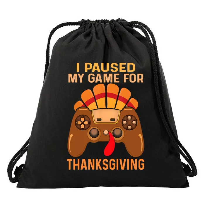 Happy Thanksgiving Gaming Fall Turkey Gamer Drawstring Bag