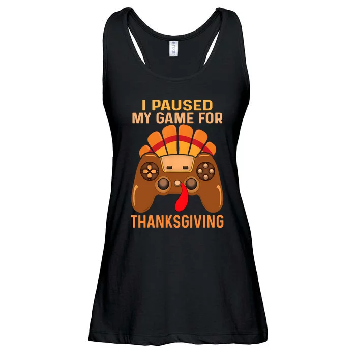 Happy Thanksgiving Gaming Fall Turkey Gamer Ladies Essential Flowy Tank