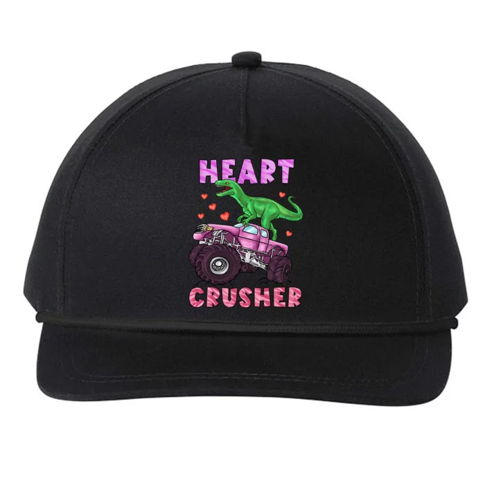 Heart Tmeaningful Giftrex Crusher Dinosaur Valentines Day Gift Snapback Five-Panel Rope Hat