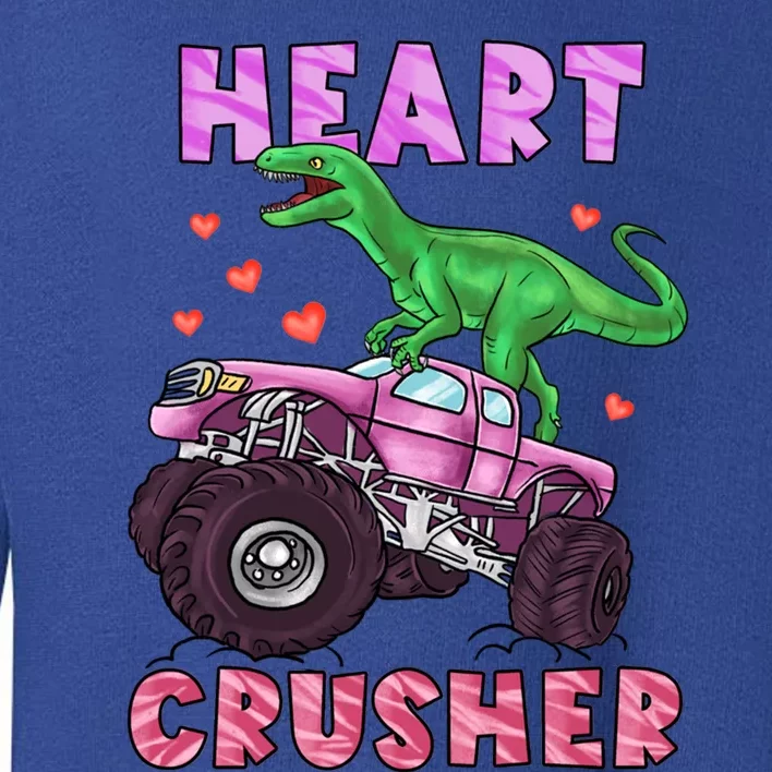 Heart Tmeaningful Giftrex Crusher Dinosaur Valentines Day Gift Toddler Sweatshirt