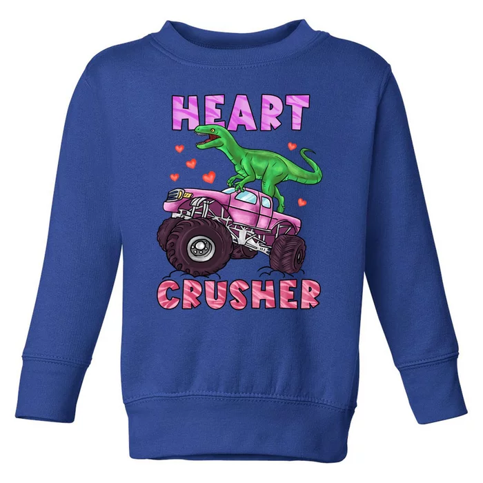 Heart Tmeaningful Giftrex Crusher Dinosaur Valentines Day Gift Toddler Sweatshirt