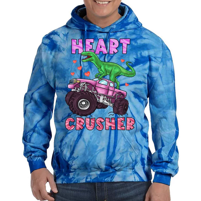 Heart Tmeaningful Giftrex Crusher Dinosaur Valentines Day Gift Tie Dye Hoodie