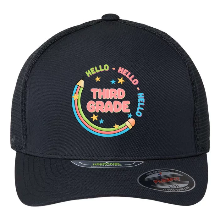 Hello Third Grade Flexfit Unipanel Trucker Cap