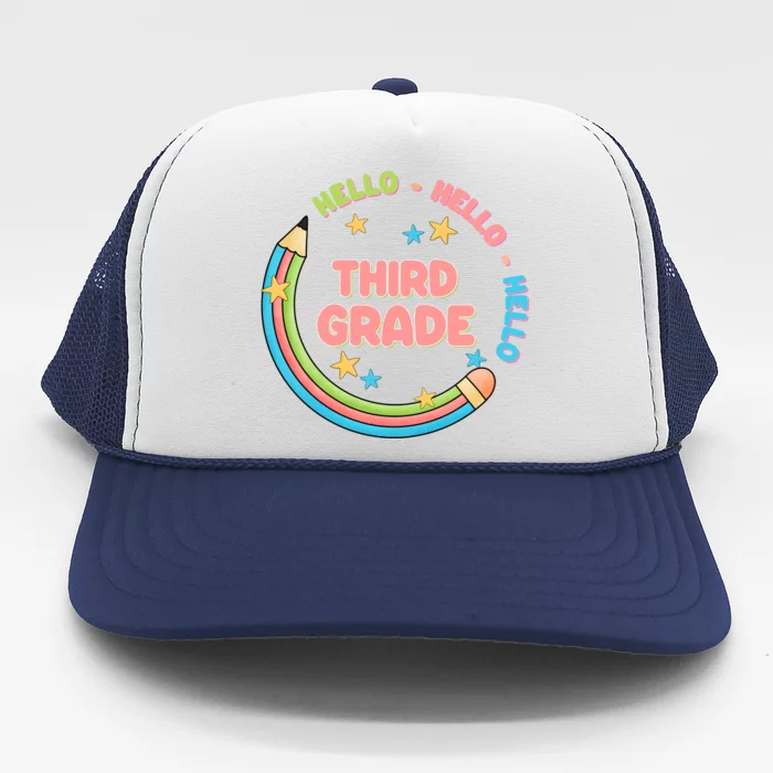 Hello Third Grade Trucker Hat