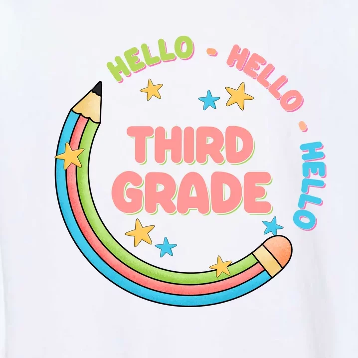 Hello Third Grade Garment-Dyed Sweatshirt