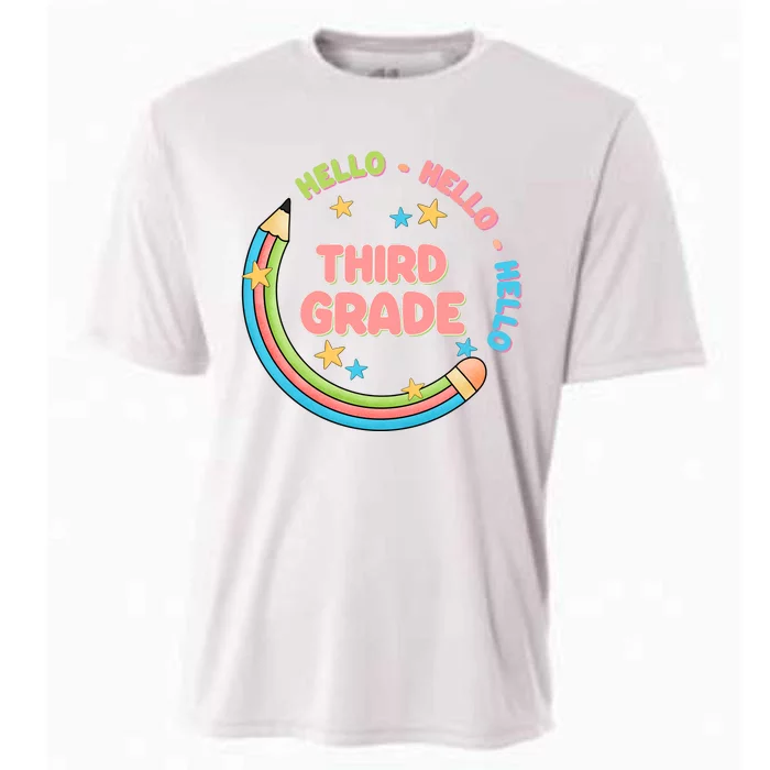 Hello Third Grade Cooling Performance Crew T-Shirt