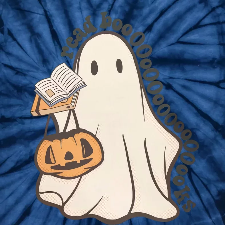 Halloween Teacher Ghost Reading Spooky Season Tie-Dye T-Shirt