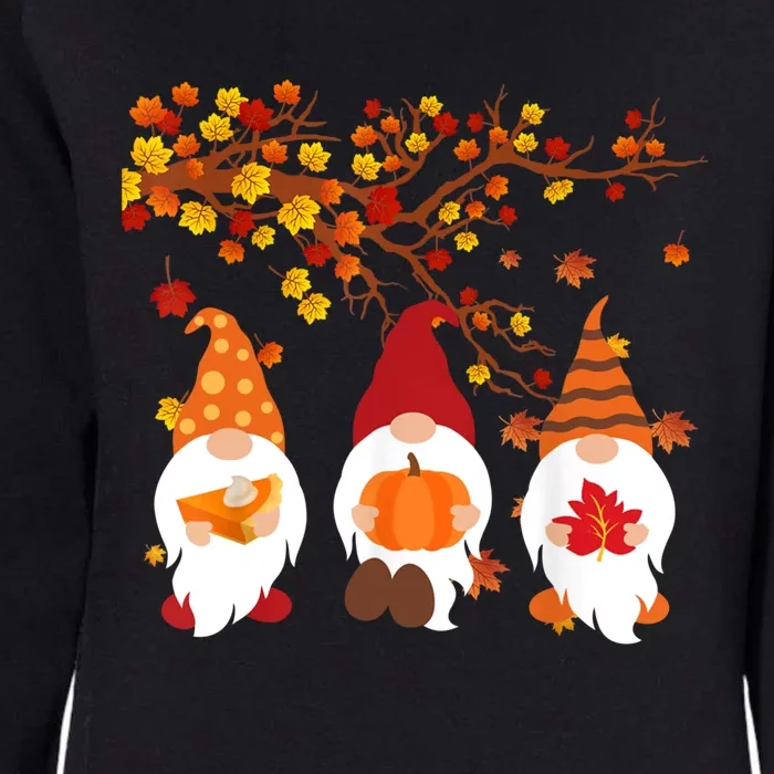 Halloween Three Gnomes Hat Leopard Pumpkin Fall Leaves Cool Gift Womens California Wash Sweatshirt