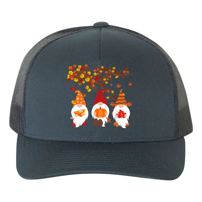 Halloween Three Gnomes Hat Leopard Pumpkin Fall Leaves Cool Gift Yupoong Adult 5-Panel Trucker Hat