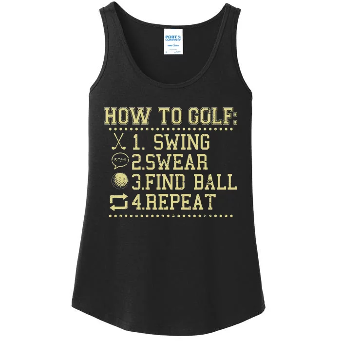 How To Golf Funny Vintage Tee For Golfers Golf Lover Ladies Essential Tank