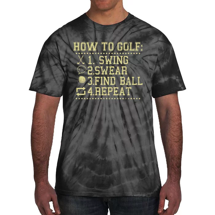 How To Golf Funny Vintage Tee For Golfers Golf Lover Tie-Dye T-Shirt