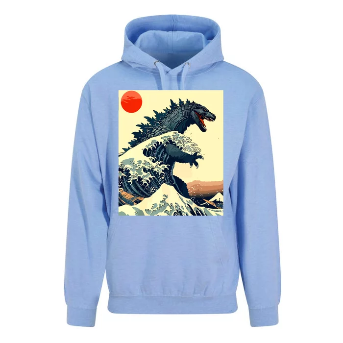 Hokusai The Great Kaiju Off Kanagawa Vintage Japanese Art Unisex Surf Hoodie