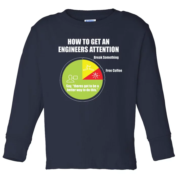 How To Get An Engineers Attention Engineering Funny Toddler Long Sleeve Shirt