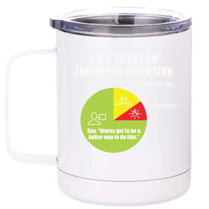 How To Get An Engineers Attention Engineering Funny Front & Back 12oz Stainless Steel Tumbler Cup