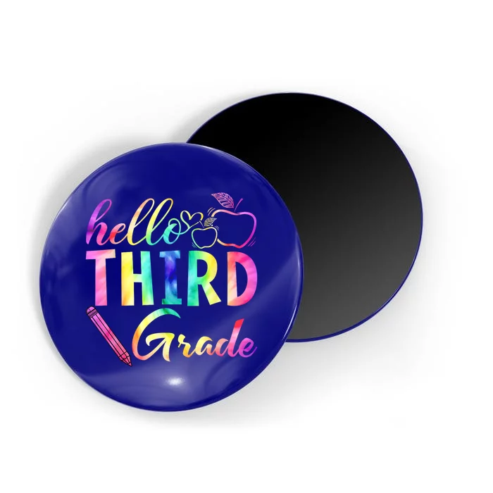 Hello Third Grade Tie Dye Back To School 3Rd Grader Teacher Gift Magnet