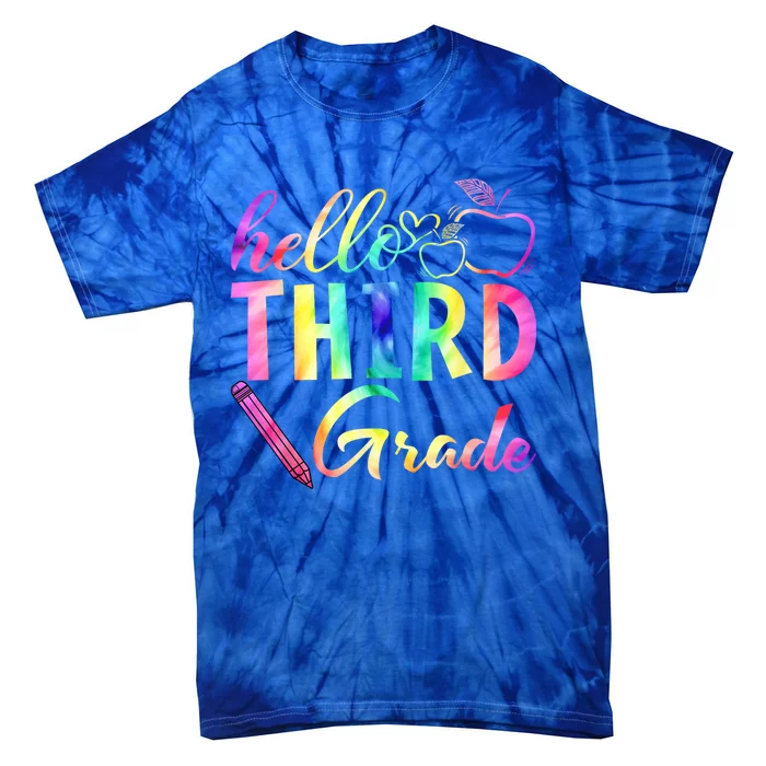 Hello Third Grade Tie Dye Back To School 3Rd Grader Teacher Gift Tie-Dye T-Shirt