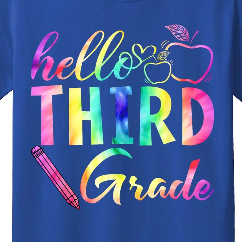 Hello Third Grade Tie Dye Back To School 3Rd Grader Teacher Gift Kids T-Shirt